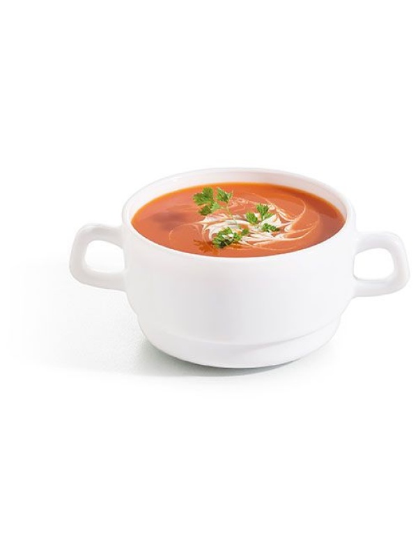 Чашка бульонная «Ресторан»;стекло;310мл;D=100,H=55,L=136мм;белый