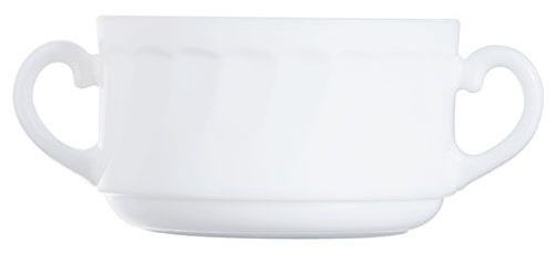 Чашка бульонная «Трианон»;стекло;300мл;D=10,H=6,L=14см;белый