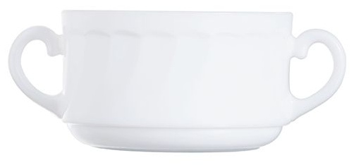 Чашка бульонная «Трианон»;стекло;300мл;D=10,H=6,L=14см;белый