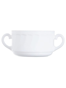 Чашка бульонная «Трианон»;стекло;300мл;D=10,H=6,L=14см;белый