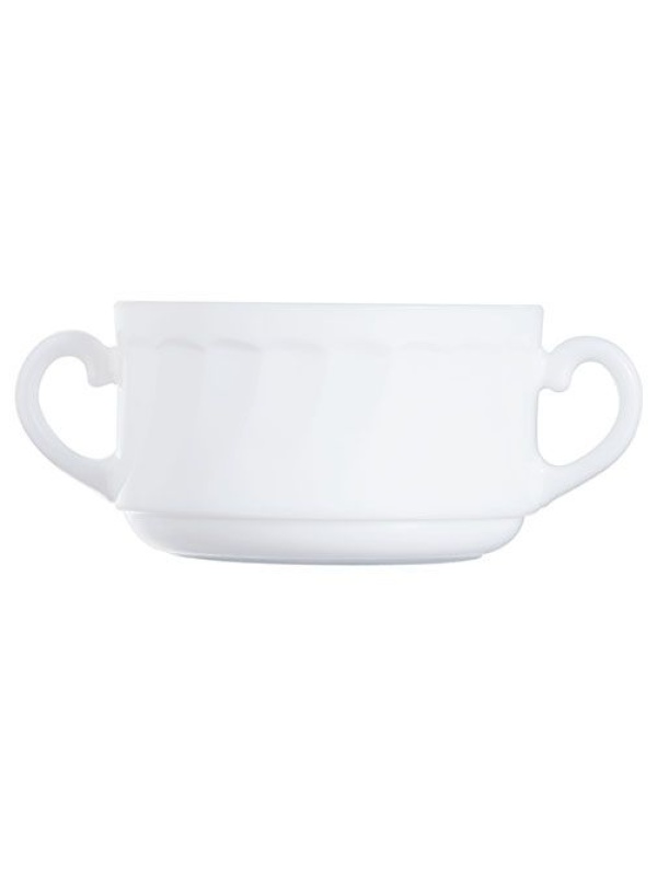 Чашка бульонная «Трианон»;стекло;300мл;D=10,H=6,L=14см;белый