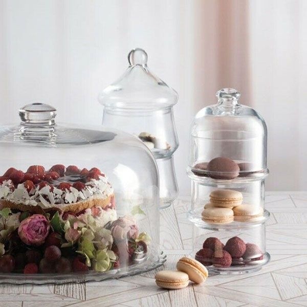 Набор емкостей для десерта «Вилла» с крышкой[3шт];стекло;0,505л;D=94/118,H=261мм;прозр.