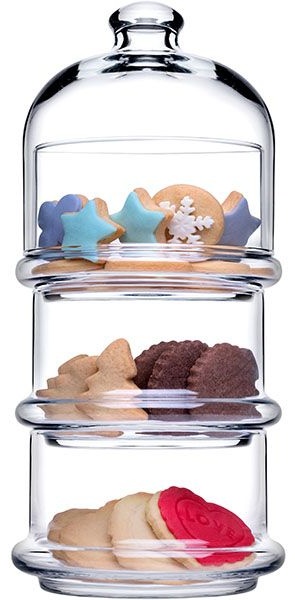 Набор емкостей для десерта «Вилла» с крышкой[3шт];стекло;0,505л;D=94/118,H=261мм;прозр.