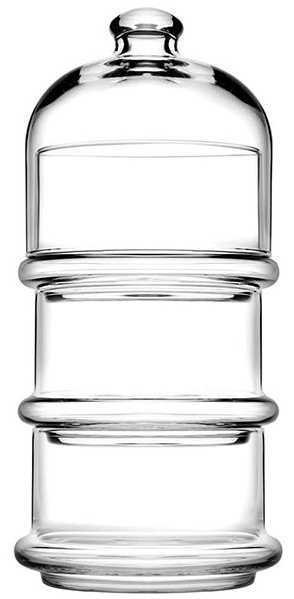 Набор емкостей для десерта «Вилла» с крышкой[3шт];стекло;0,505л;D=94/118,H=261мм;прозр.