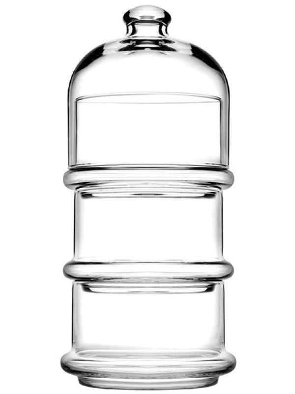 Набор емкостей для десерта «Вилла» с крышкой[3шт];стекло;0,505л;D=94/118,H=261мм;прозр.