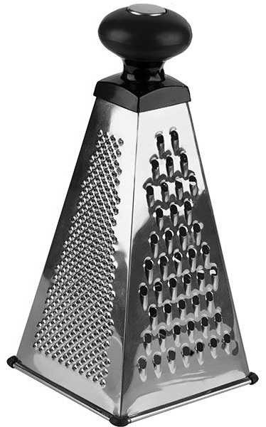 Терка 4-х сторонняя;сталь нерж.,пластик;,H=25,L=12,B=12см;металлич.,черный