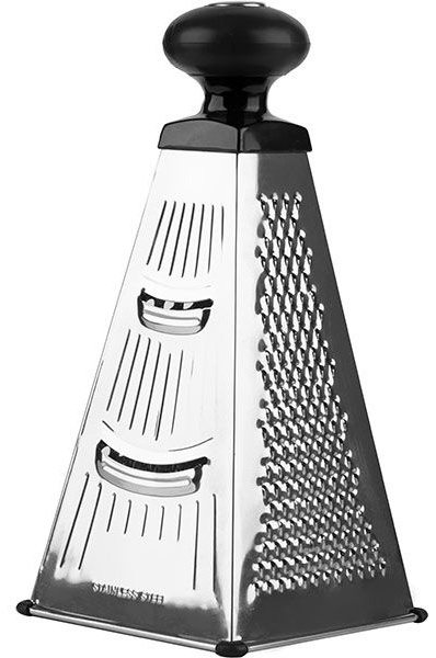 Терка 4-х сторонняя;сталь нерж.,пластик;,H=25,L=12,B=12см;металлич.,черный