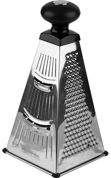Терка 4-х сторонняя;сталь нерж.,пластик;,H=25,L=12,B=12см;металлич.,черный