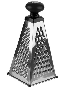 Терка 4-х сторонняя;сталь нерж.,пластик;,H=25,L=12,B=12см;металлич.,черный