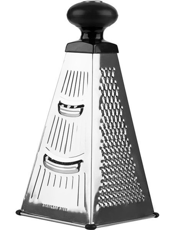 Терка 4-х сторонняя;сталь нерж.,пластик;,H=25,L=12,B=12см;металлич.,черный