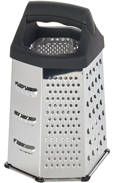 Терка 6-ти сторонняя;сталь нерж.,пластик;,H=20,L=12,B=10см;металлич.,черный