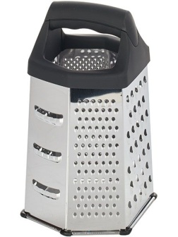 Терка 6-ти сторонняя;сталь нерж.,пластик;,H=20,L=12,B=10см;металлич.,черный