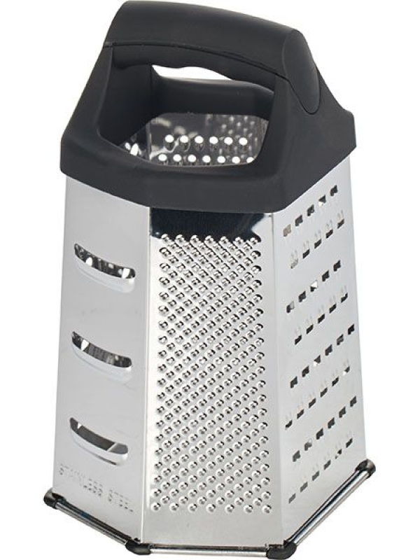 Терка 6-ти сторонняя;сталь нерж.,пластик;,H=20,L=12,B=10см;металлич.,черный