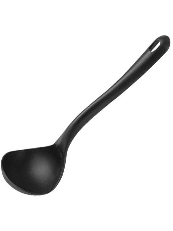 Половник жаропрочный;пластик;150мл;D=90,H=25,L=320мм;черный