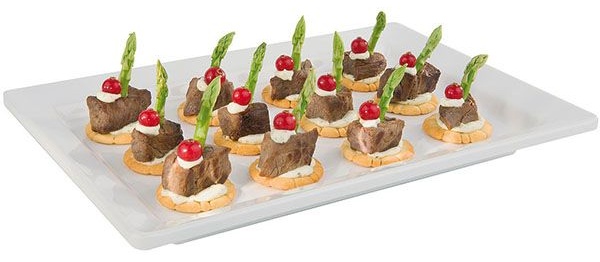 Поднос фуршетный;пластик;,H=20,L=530,B=325мм;белый