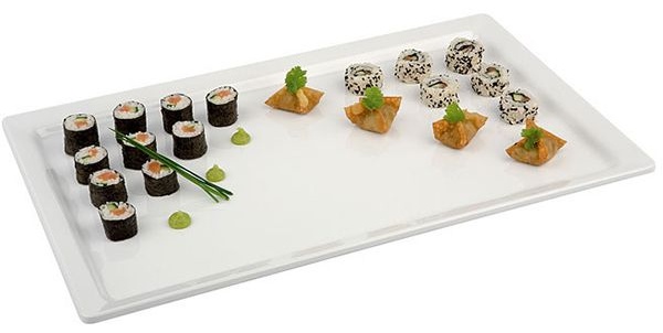 Поднос фуршетный;пластик;,H=20,L=530,B=325мм;белый