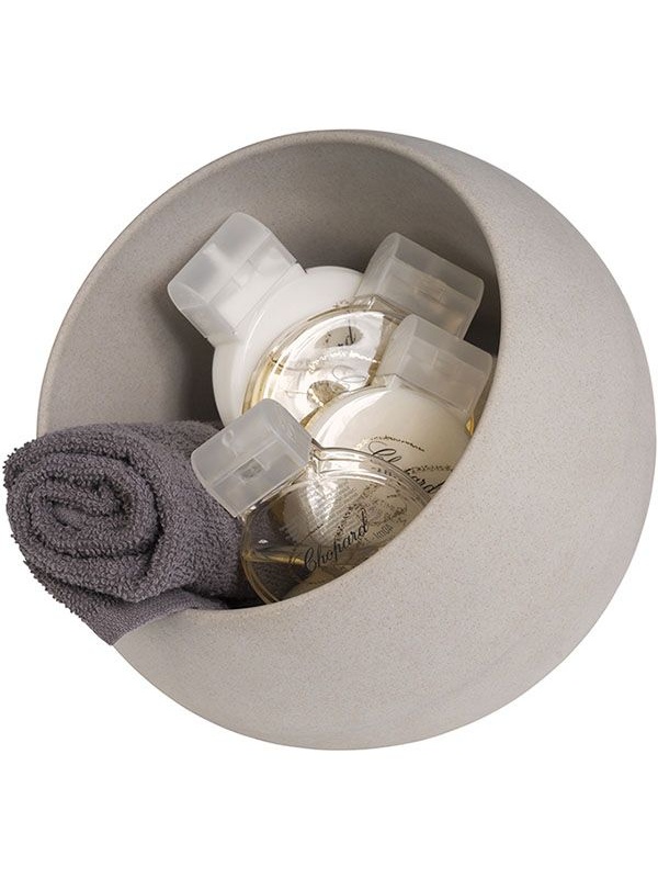 Емкость фуршетная «Мун» с откидной крышкой;пластик;0,8л;D=19,H=17,5см;серый