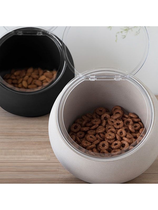 Емкость фуршетная «Мун» с откидной крышкой;пластик;0,8л;D=19,H=17,5см;серый