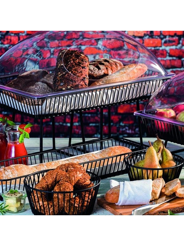 Крышка для подноса с отверстием;полипроп.,сталь нерж.;,H=20,L=54,B=33см;прозр.