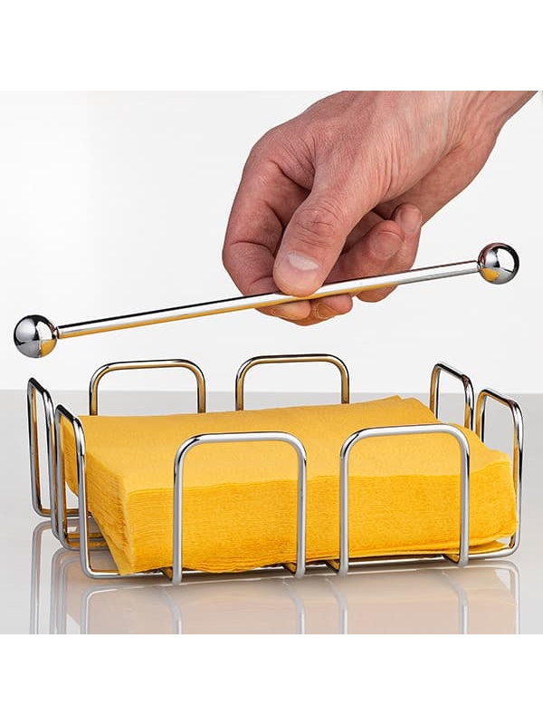 Салфетница;хром;,H=65,L=190,B=190мм;металлич.