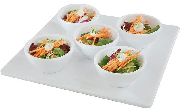 Поднос фуршетный;пластик;,H=20,L=265,B=265мм;белый