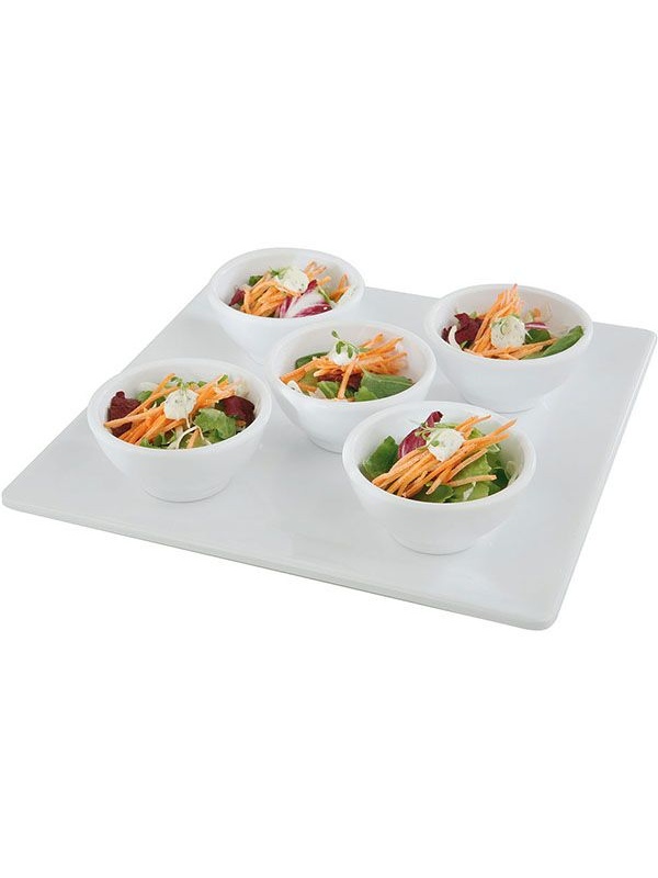 Поднос фуршетный;пластик;,H=20,L=265,B=265мм;белый