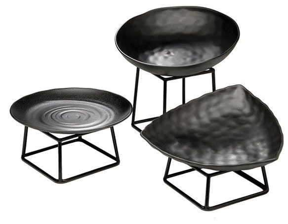 Подставка д/фуршетн.блюд;металл;,H=8,L=18,B=18см;черный