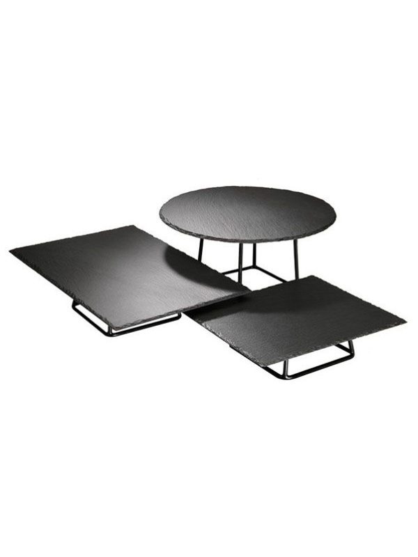 Подставка д/фуршетн.блюд;металл;,H=8,L=18,B=18см;черный