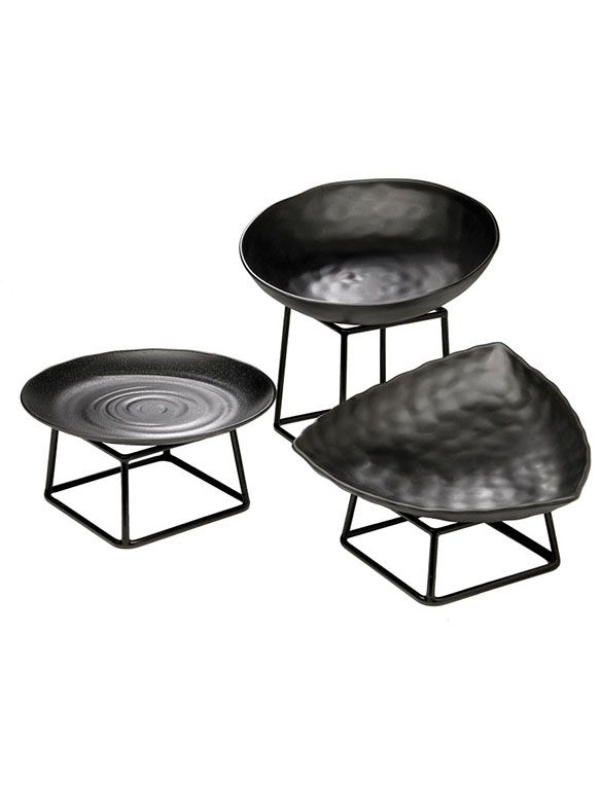 Подставка д/фуршетн.блюд;металл;,H=8,L=18,B=18см;черный