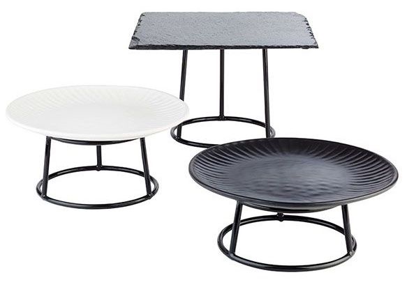 Подставка д/подноса;металл;D=155/180,H=80мм;черный