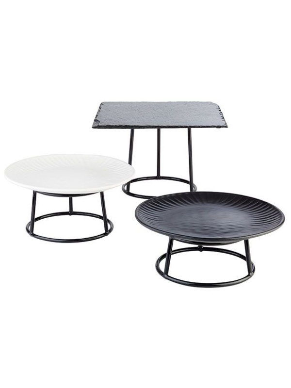 Подставка д/подноса;металл;D=155/180,H=80мм;черный