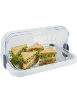 Поднос сервировочный с охл.эл-том;сталь нерж.,пластик;,H=20,5,L=44,B=32см;белый