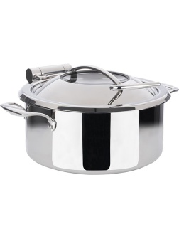 Мармит-кастрюля;сталь нерж.,стекло;4л;D=30,5,H=17,5см;серебрист.