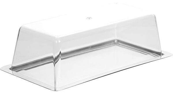 Поднос д/сыра с крыш.;полистирол,сталь нерж.;,H=10,L=33,B=16см;прозр.