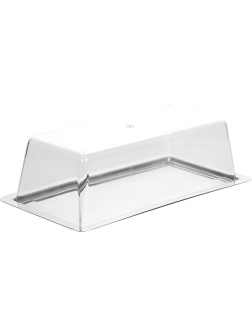 Поднос д/сыра с крыш.;полистирол,сталь нерж.;,H=10,L=33,B=16см;прозр.