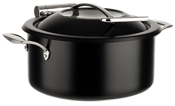 Мармит-кастрюля;сталь нерж.,стекло;4л;D=30,5,H=17,5см;черный