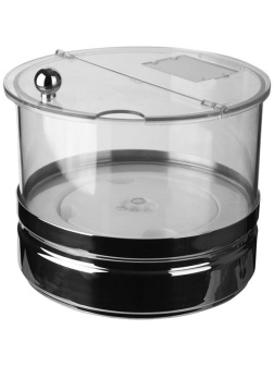 Емкость д/фрукт.салата, с охл.элемент;пластик,сталь;4л;D=24,H=19см;прозр.,металлич.