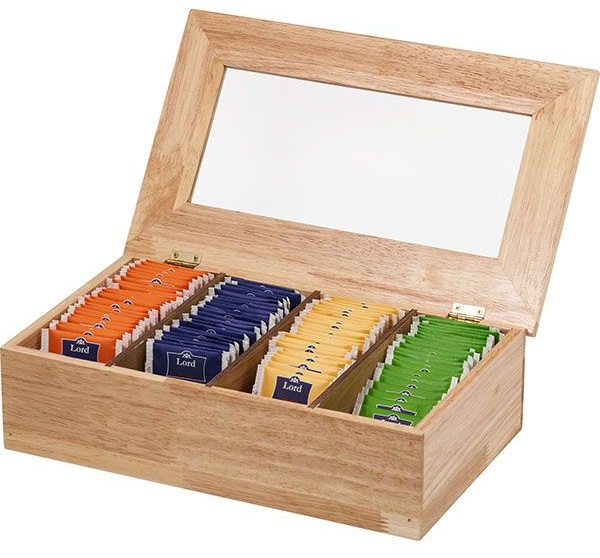 Коробка для чайных пакетиков (на 30 шт.);дерево;,H=90,L=335,B=200мм;св. дерево