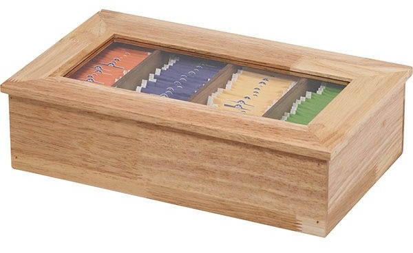 Коробка для чайных пакетиков (на 30 шт.);дерево;,H=90,L=335,B=200мм;св. дерево