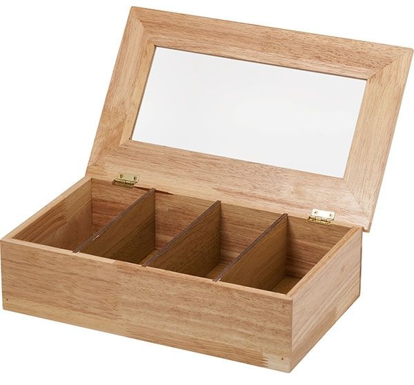 Коробка для чайных пакетиков (на 30 шт.);дерево;,H=90,L=335,B=200мм;св. дерево