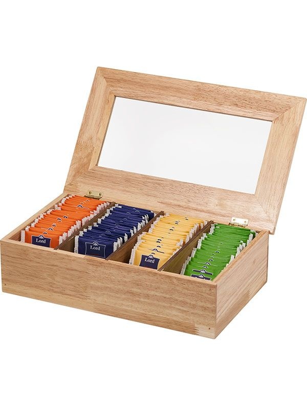 Коробка для чайных пакетиков (на 30 шт.);дерево;,H=90,L=335,B=200мм;св. дерево