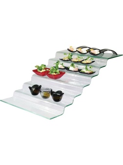 Поднос фуршетный (7ступенек);стекло;,H=20,L=65,B=40см;прозр.