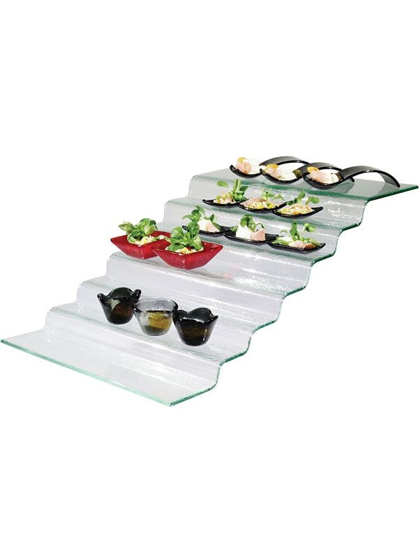Поднос фуршетный (7ступенек);стекло;,H=20,L=65,B=40см;прозр.