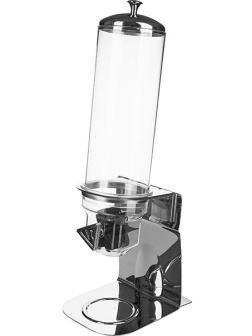 Диспенсер для мюсли;поликарбонат;4л;,H=60,L=18,4,B=24см;прозр.,металлич.