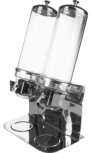 Диспенсер для мюсли двойной 4л*2;поликарбонат;,H=60,L=36,2,B=24см