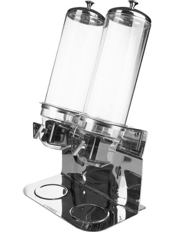 Диспенсер для мюсли двойной 4л*2;поликарбонат;,H=60,L=36,2,B=24см