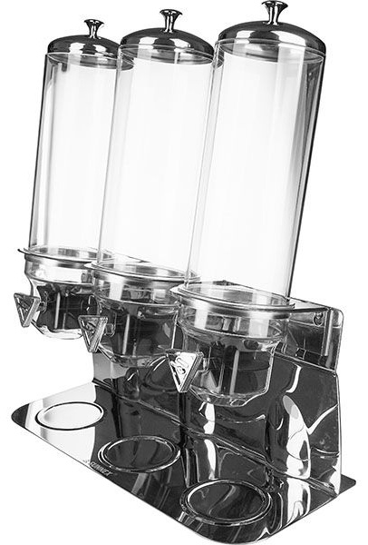 Диспенсер для мюсли тройной 4л*3;поликарбонат;D=12,5,H=60,L=54,B=24см