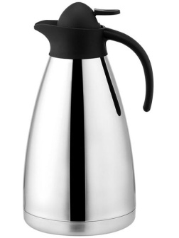 Кофейник вакуумный «Санекс»;сталь нерж.,пластик;2л;,H=29,5,L=17,7,B=14,2см;серебрист.,черный