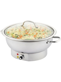 Мармит электрический с крышкой 50/60 Гц;сталь,стекло;3,8л;D=30,H=23,5см;500вт;металлич.,прозр.