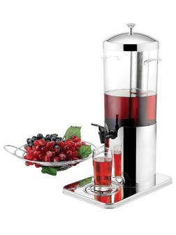 Диспенсер для холодных напитков;сталь нерж.,поликарбонат;5л;,H=51,3,L=33,B=22см;металлич.,прозр.